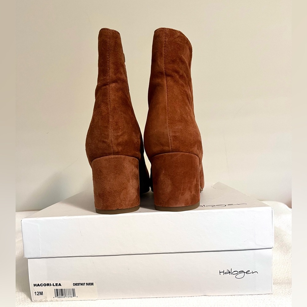 12M Halogen Chestnut Suede Ankle Boot